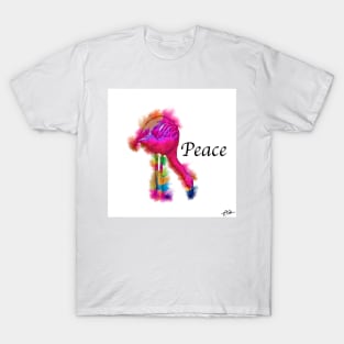 Peace - Neck To The Ground Abstract Flamingo T-Shirt